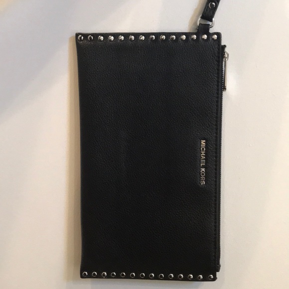 Michael Kors Black Astor Studded Wristlet - Picture 4 of 5